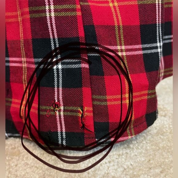 Vintage Y2K Serious La Red Plaid Bondage Maxi Skirts with Zipper Pleats SZ M - Picture 8 of 8